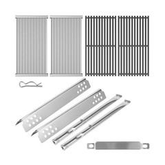 Gas Grill Replacement Kit with Emitter Plates and Cooking Grates