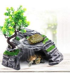 Reptile Hideout Caves Turtle Ramp Basking Platform Habitat Shelter Decor Humidif