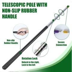 57″ Aluminum Collapsible Snake Hook Reptile Grabber Rattle Snake Catcher Stick