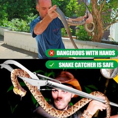 47″ Heavy Duty Snake Tongs Reptile Grabber Stick Wide Jaw Pick-up Handling Tool