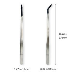VraySang 2 PCS 10.6″ Stainless Steel Reptile Feeding Tongs with Rubber Sliver