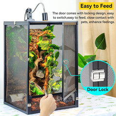 33 Gallon 360° Panoramic Foldable Reptile Terrarium Kit: Crested Gecko Tank and