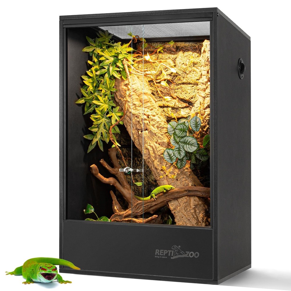 REPTIZOO 67 Gallon PVC Tall Reptile Tank, 24 x18x36 inch Large Reptile Terrar…
