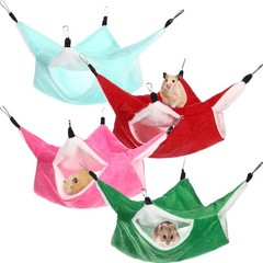 4 Pcs Rat Hammock for Cage Small Animal Hanging Ferret Hammocks for Rat Doubl…