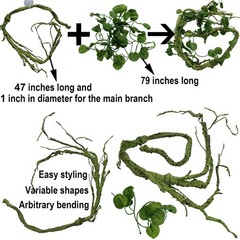 Reptile Plants for Bearded Dragon Tank Accessories, Terrarium Plant Artificia…