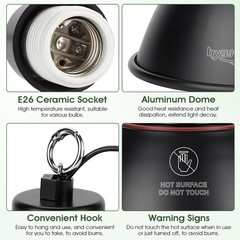 Reptile Heat Lamp Reptile Light Fixture 2Inch Shallow Dome with Dimmer and Cy…