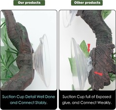 Durable Resin Reptile Corner Decoration with Suction Cups for Climbing Fun