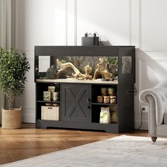 Large 60 Gallon Reptile Tank Terrarium with Stand & Storage Cabinet Sliding