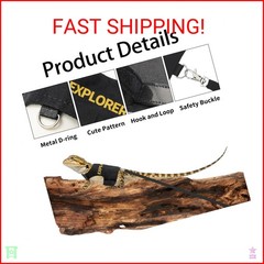 Bearded Dragon Harness and Leash-Bearded Dragon Clothes Lizard Accessories Stuff