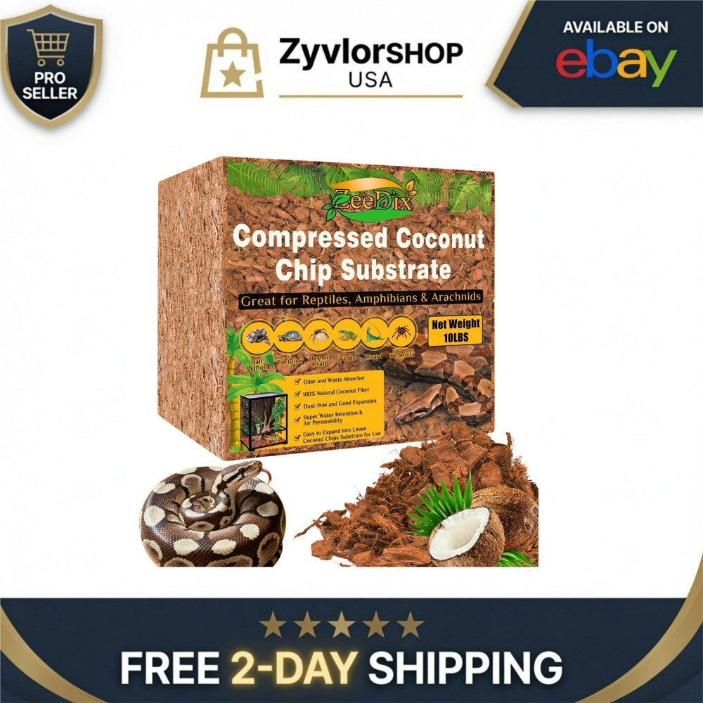 ZeeDix 10LBS Coconut Husk Chip Substrate for Reptiles – Organic Bedding