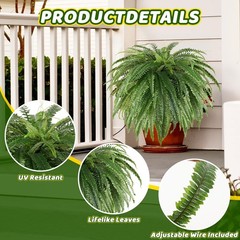 Single Silky 50″ Artificial Fern Plant, Large Fake Fern with 116Fronds, Reali…