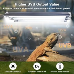T5 Reptile Light Fixture Combo Kit 16 Watts, 12 Inches UVB Light 2×8 Watt, T5…