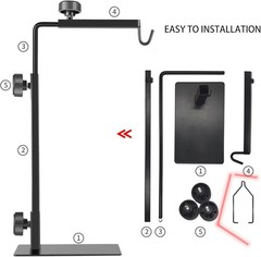 Reptile Lamp Stand, Adjustable 16-31 Inch Domes Heat Lamp Metal Bracket Floor…