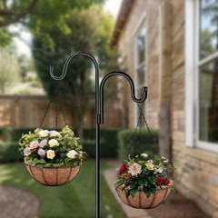 4 Pack 10 inch Metal Hanging Planters Basket with Coco Coir Liner Outdoor-Han…