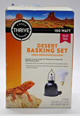 Reptile Pet Desert Basking Dome and Bulb Set Thrive A World of Wonder 100 Watt
