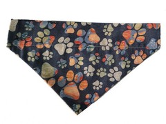 Fall Pumpkin Paw Prints Over the Collar Dog Bandana That Slips onto Their Exi…
