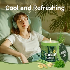 Citronella Candles Outdoor Set, 2 Pack Jar Candle for Patio Camping Backyard …
