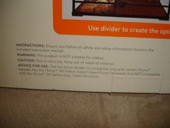 Thrive Expandable Terrarium Divider Fits 40 Gallon BRAND NEW