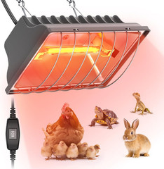 Chicken Coop Heat Lamp, 300W Brooder Heater for Chicks 9.84Ft Cord UL Passed Car