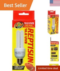 13 Watt ReptiSun 10.0 Mini Compact Fluorescent Lamp – Ideal for Basking Reptiles