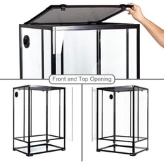 24 x 18 x 36 Inch Tall Glass Reptarium with Double Hinge Front Doors Screen Top