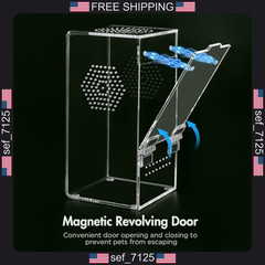 Pre-Assembled Jumping Spider Enclosure, Acrylic Terrarium with Magnetic Door &