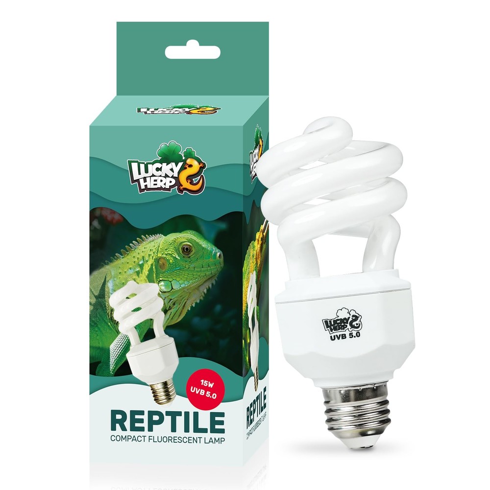 15W 5.0 UVA UVB Reptile Light, Tropical, UVB 100, Compact Fluorescent Lamp