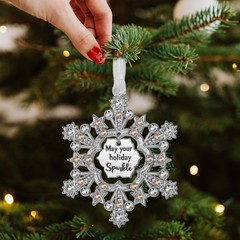 LIFE&FOOT Christmas Tree Ornaments 2025 Snowflakes Hanging Charm Decorative P…