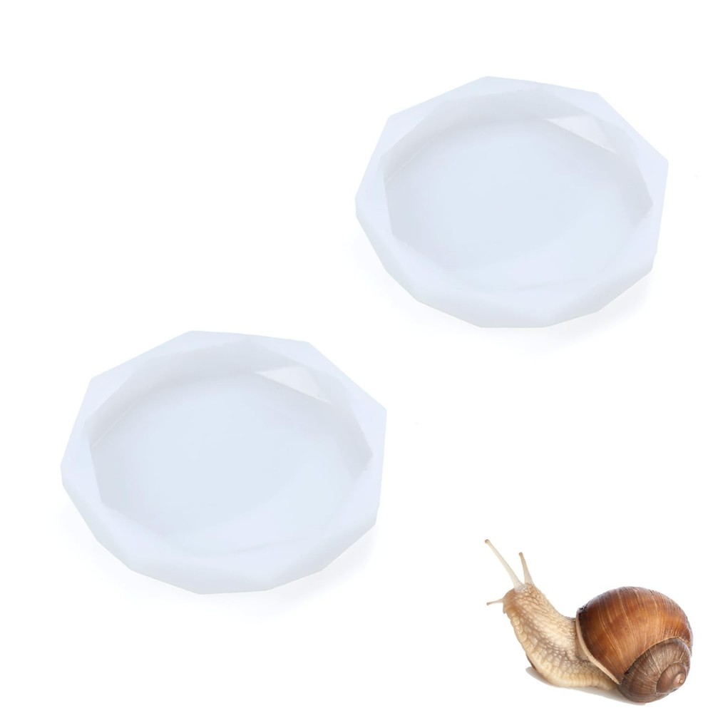 2 Pack Snail Water Dish – Silicone Calcium Bowl Feeder for Land Snails