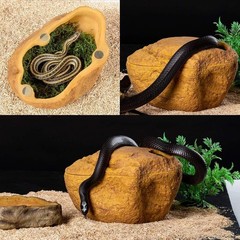 Natural Hide Reptiles Durable Resin Habitat Safe Hiding Space Snakes Lizards New