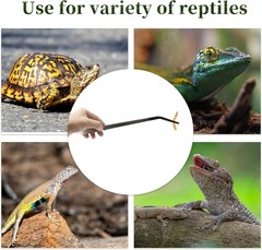 Reptile Stainless Steel Lizard Aquarium Straight Feeding Tweezers W/ Rubber Tip