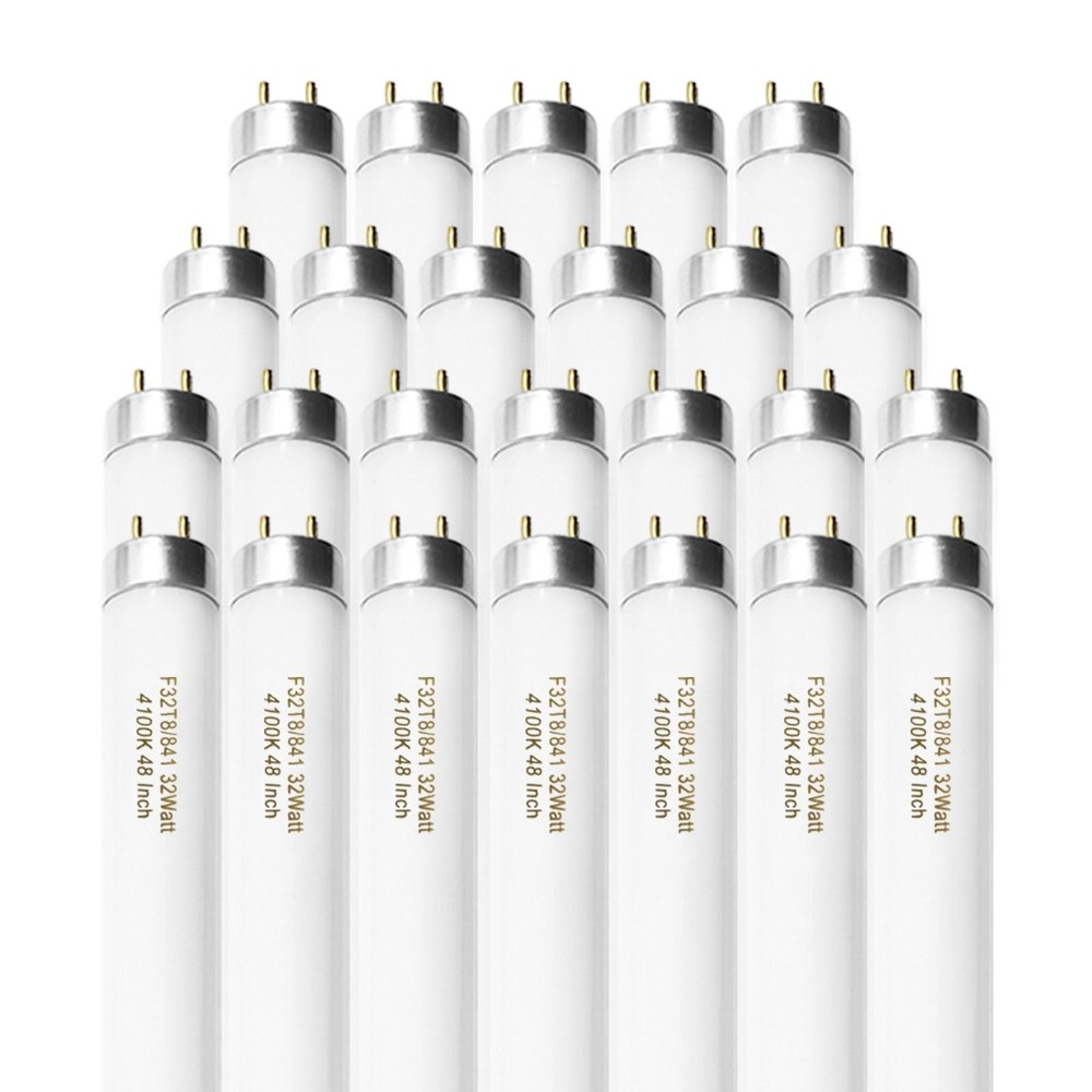 25 Pack F32T8/841 Fluorescent Tube 48 Inch, T8 Fluorescent Light Bulb 4 Foot …