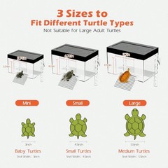 NEW Hanging Turtle Basking Platform, Above Tank Topper with Lid for Baby Turtles