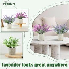 Plant Stand Indoor，3-Pack Lifelike Artificial Lavender ，Artificial