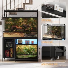 40-120 Gallon Reptile Tank Stand with Power Outlet 48″ X 69″ Terrarium Enclosure
