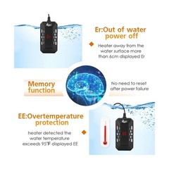 AQQA Aquarium Submersible Heater for Fish Tank,LED Temperature Display and Bu…