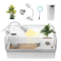 Turtle Tank Acrylic Habitat Starter Kit for Baby with Silent Filter
