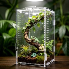 Jumping Spider Enclosure Acrylic Terrarium Insect Cage Bug Habitat 4.7in USA New