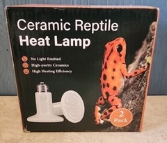 2 Pack Ceramic Heat Emitter, 110V/150W Reptile Heat Lamp Bulb, No Light Emitting