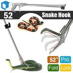 52″ Extra Long Foldable Snake Tong Stick Catcher Reptile Grabber Clamp Self Lock