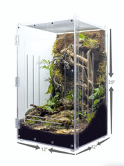 Herpcult Acrylic Reptile Terrarium Gecko Lizard Spider Front Open Enclosure XL
