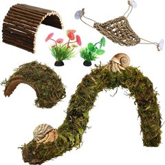 Hermit Crab Accessories, 6 Pieces Hermit Crab Climbing Toys Coconut Shell Hut wi