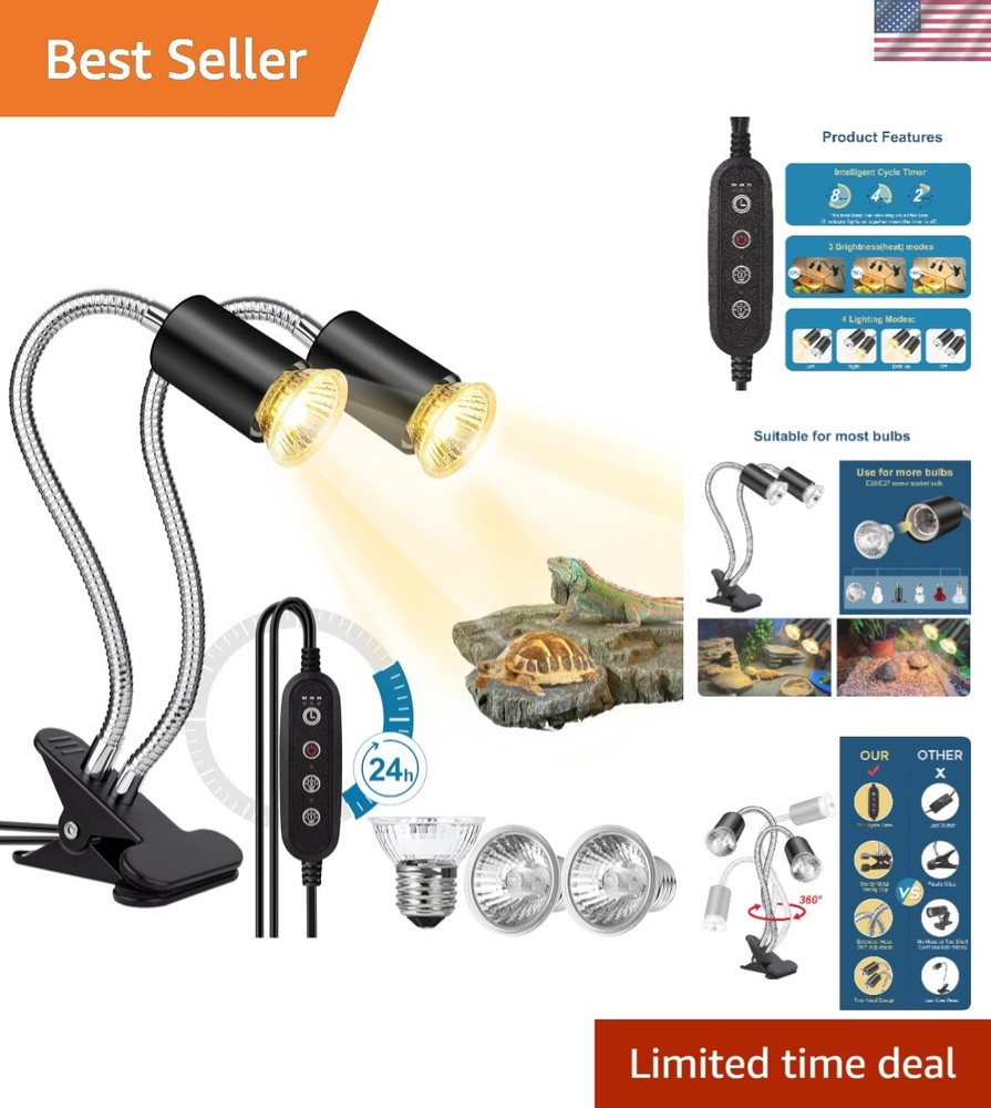Durable Reptile Heat Lamp with Adjustable Brightness and Wide Compatibility