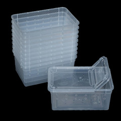10 Pcs Reptile Feeding Boxs, Plastic Spider Terrariums Breeding Box Feeder