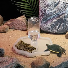 2-in-1 Reptile Water Bowl Food Dish with Bottle Automatic Reptile Feeder for …