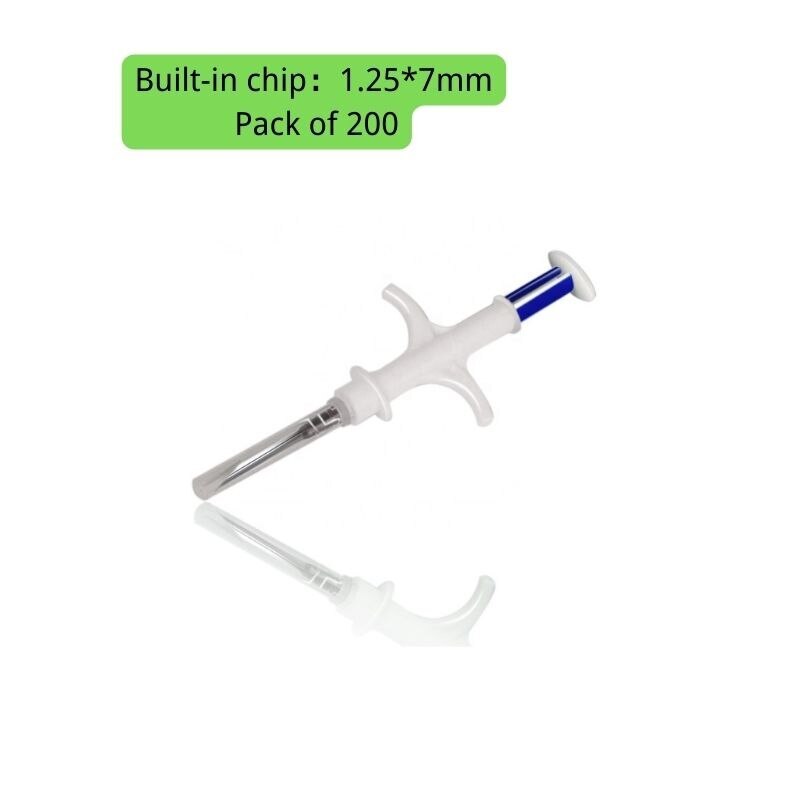ISO Compliant 1.25*7mm Microchip Implant Kit with RFID Glass Injector x100