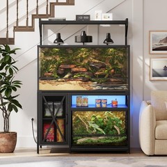 40-120 Gallon Reptile Tank Stand with Power Outlet 48″ X 69″ Terrarium Enclosure