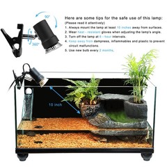 Turtle Heat Lamp + 2 Heating Bulbs (50W,35W), Reptile UVA UVB Basking Spot La…