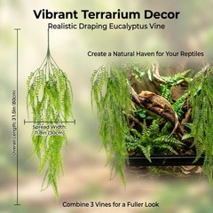 3PCS Artificial Terrarium Plants Lifelike Reptile Habitat Vines Fake Hanging