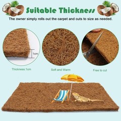 Reptile Carpet Natural Coconut Fiber Tortoise Lizard Mat,3 Pack Pet Terrarium…